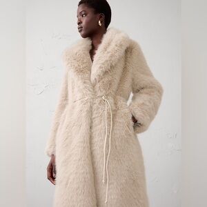 Banana Republic Faux Fur Long Coat